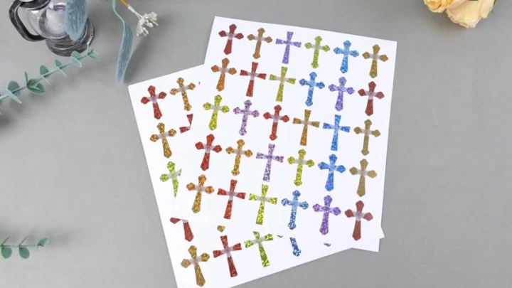 LZD Ctosree 540 Pcs Dazzle Crosses Stickers for Kids Glitter Jesus  Christian Stickers Religious Cross Stickers for Church Rewards Classroom  Party Favor